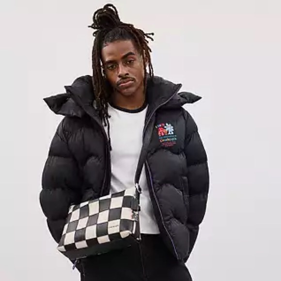 Coach Alter/Ego Shoulder Bag In Checkerboard Upcrafted Leather- Black/Chalk - Picture 1 of 12
